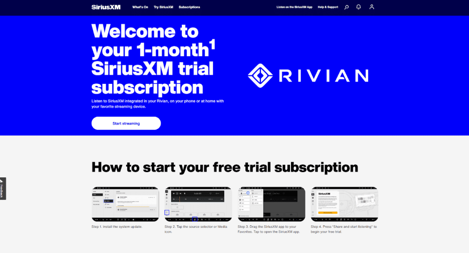 SiriusXM 30-days Free Trial