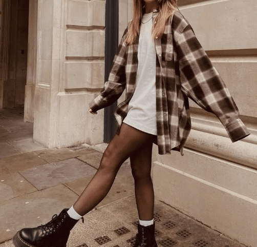 22. Oversized Flannel and Combat Boots