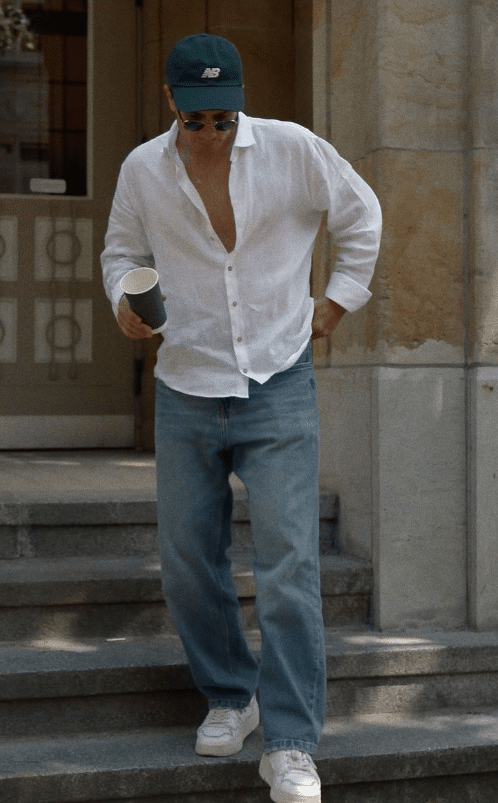 27. Rolled-Up Shirt with Fun Sunglasses