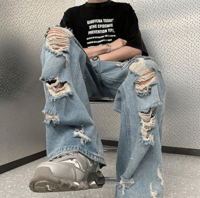 41. Oversized Graphic Tee + Ripped Jeans