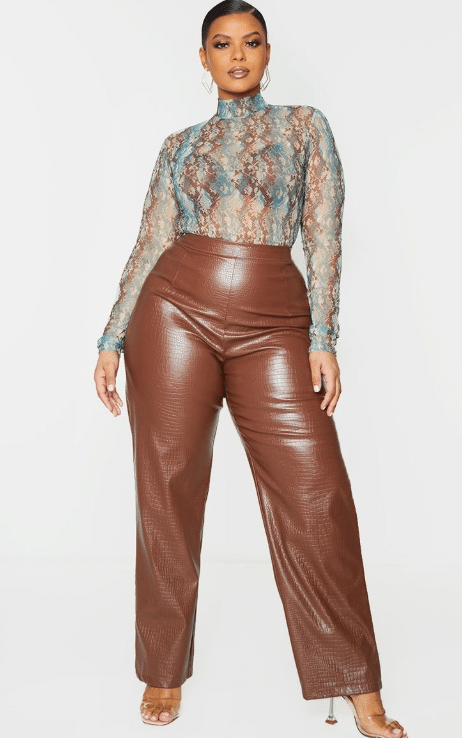 53. Mesh Bodysuit & Leather Pants