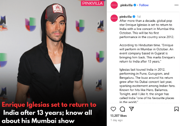 Enrique Iglesias India Tour Enrique Iglesias India Tour