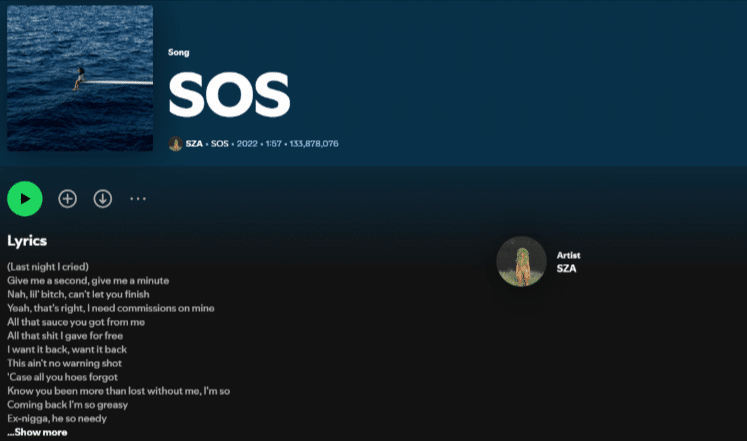 SOS by SZA SOS by SZA
