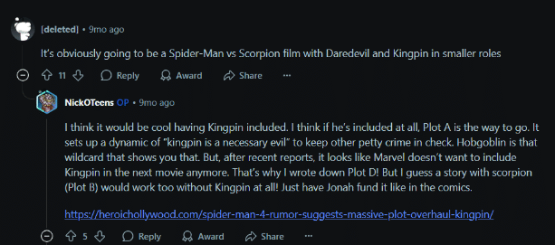 Spider-Man prediction Spider-Man prediction