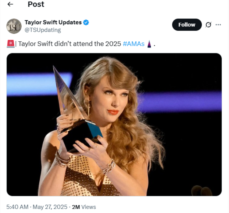 Taylor Swift Snub At AMA Taylor Swift Snub At AMA