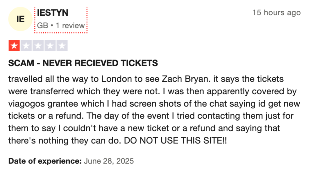 Viagogo reviews 2025 Viagogo reviews 2025