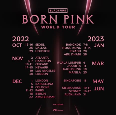 BLACKPINK's Official Announced Schedule BLACKPINK's Official Announced Schedule