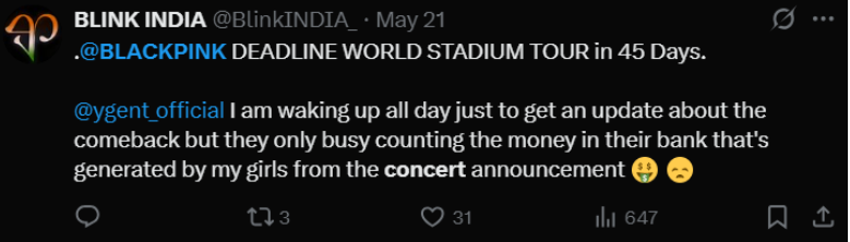 Indian BLINKs' Campaign For BLACKPINK Concert Indian BLINKs' Campaign For BLACKPINK Concert
